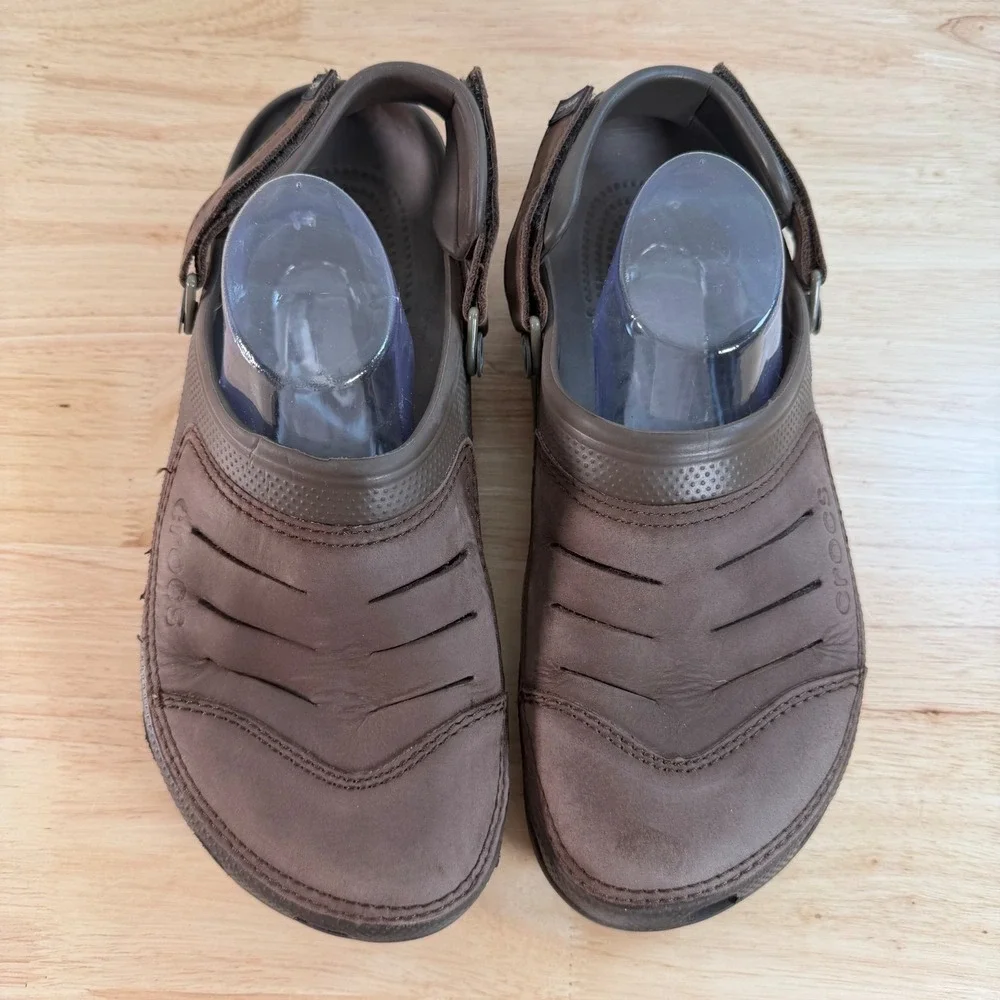 Crocs Clogs Men's Dark Brown Bogota Adjustable Strap Casual Shoes - 11